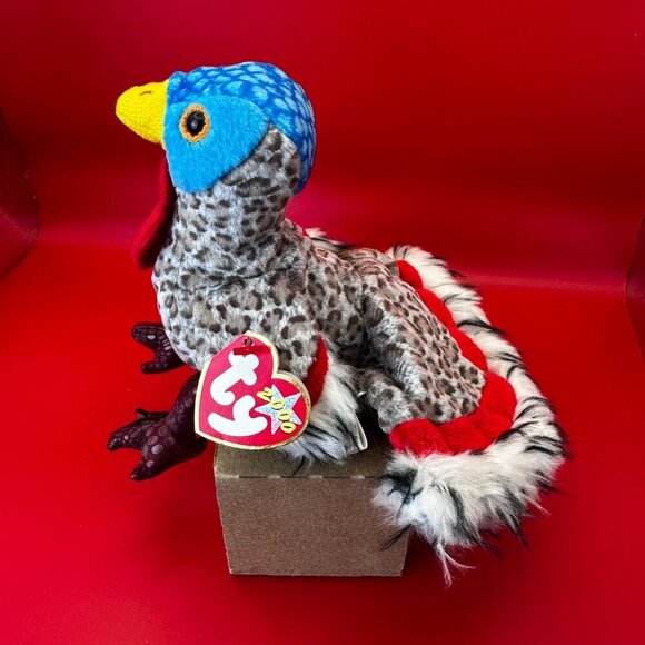 TY 2000 BEANIE BABY - "LURKEY" THE TURKEY PLUSH STUFFED ANIMAL TOY, NEW, 5 INCH - Picture 6 of 8